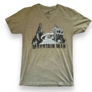 Disney Parks Mountain Man Splash Mountain V Neck T Shirt Small Army Green